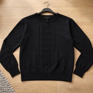Dolce & Gabbana D&G Men’s Black Knit Sweater Size 48 | Textured Panel